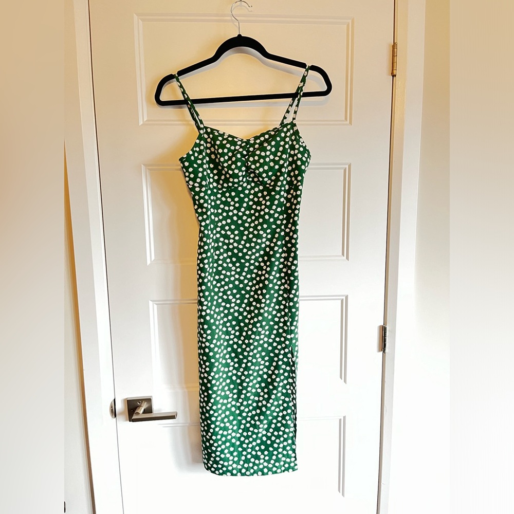 SHEIN Green Floral Dress